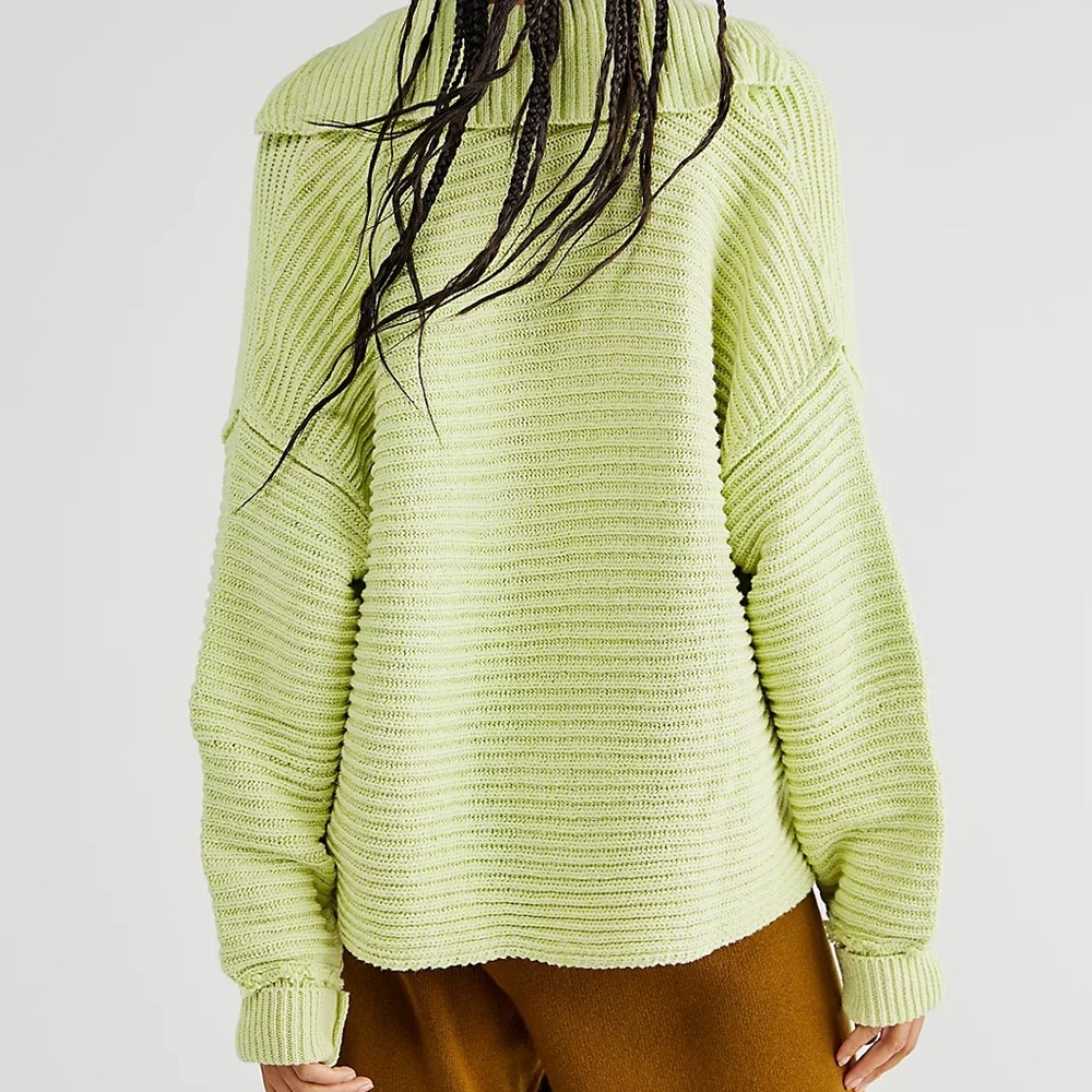 Free People Marie Pullover Sweater Lime XS $108 - Picture 3 of 6
